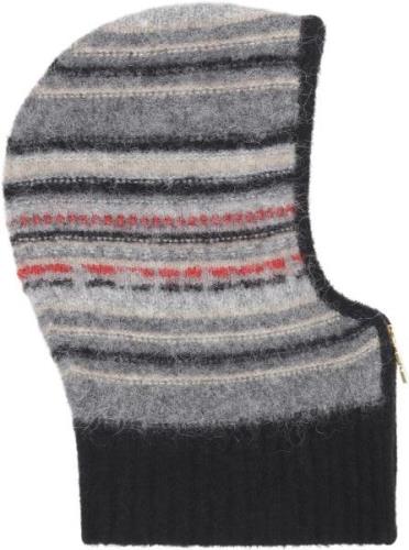 Ganni Striped Soft Wool Zip Balaclava ONE SIZE - Huer hos Magasin