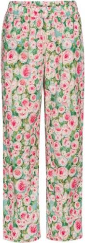 HUNKØN Laura Trousers Kvinde Floral Bukser Med Lige Ben Str L - hos Ma...