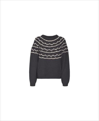 Vero Moda Vmcharmaine LS Oneck Pullover GA B Kvinde Obsidian/w. Birch ...