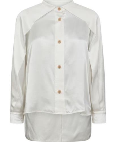 La Femme Rousse Agnes Shirt Kvinde Ivory Langærmede Skjorter Str S - h...