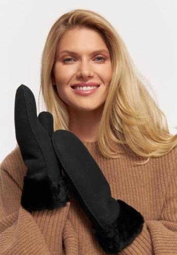 MJM MJM Glove Mitten Arlene W Sheepskin Black S/M - Vanter Uld hos Mag...