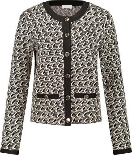 Gerry Weber Jacket Knit Kvinde Cream / Black Graphic Jacquard Overgang...