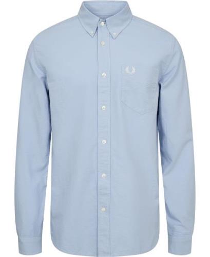 Fred Perry M5516 Mand Light Smoke Langærmede Skjorter Str L - Bomuld h...