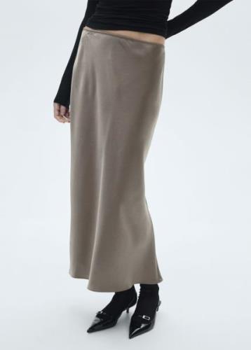 MANGO Midi Satin Skirt Kvinde 34 Midi Nederdele Str XS - hos Magasin