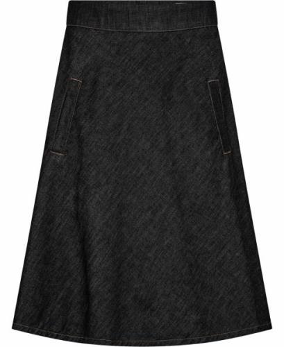 Mads Nørgaard - Copenhagen Soft Denim Stelly Skirt Kvinde Black Melang...