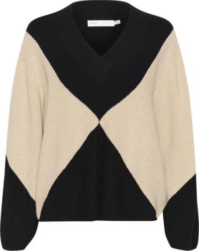 InWear Rudiiw Intarsia Pullover Kvinde Haze Melange/black Sweaters Rel...