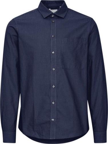 Casual Friday Cfanton LS Striped Oxford Shirt Mand Dark Navy Langærmed...