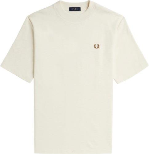 Fred Perry M7794 Mand Ecru Kortærmede T-shirts Str L - hos Magasin