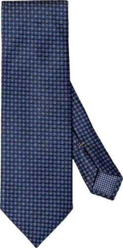 ETON Dark Blue Floral Woven Silk Tie 80 - Slips Silke hos Magasin