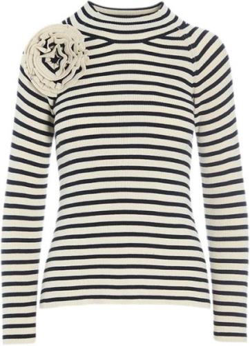 Bitte Kai Rand Bloom Kvinde Ivory/black Stripe Sweaters Str L - hos Ma...