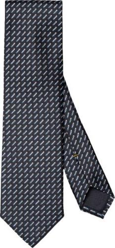 ETON Dark Blue Geometric Woven Silk Tie 80 - Slips Silke hos Magasin