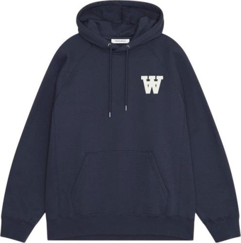 Wood Wood Wwcass AA Chest Print Hoodie Mand Navy Hoodies Str S - hos M...