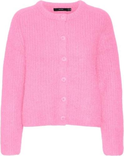 Vero Moda Vmawsome LS Oneck Cardigan BOO Kvinde Bonbon/w. Melange Swea...