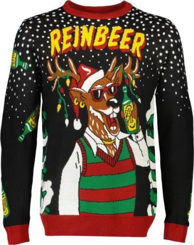 Lindbergh Beer Xmas Knit Mand Sort Sweaters Str L - hos Magasin