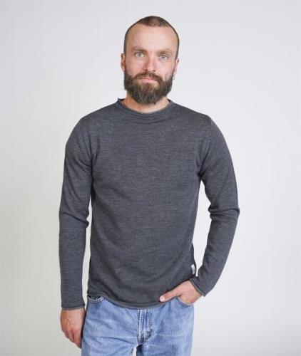 ELSK Lønnerup Men's Knit Mand 008 Dark Grey Sweaters Str L - Bomuld ho...