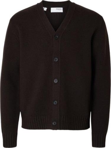 Selected Homme Slhcody LS Knit Relaxed Cardigan Mand Chocolate Torte S...