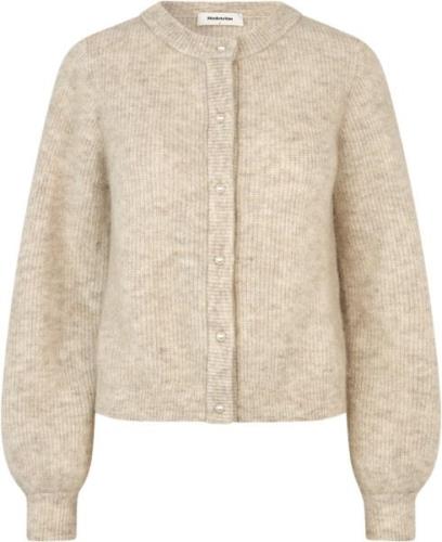 Modström Lennimd Cardigan Kvinde Beige Melange Sweaters Str L - hos Ma...