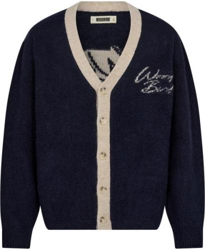 Woodbird Wbkoon Noodle Cardigan Mand Navy Sweaters Str L - hos Magasin