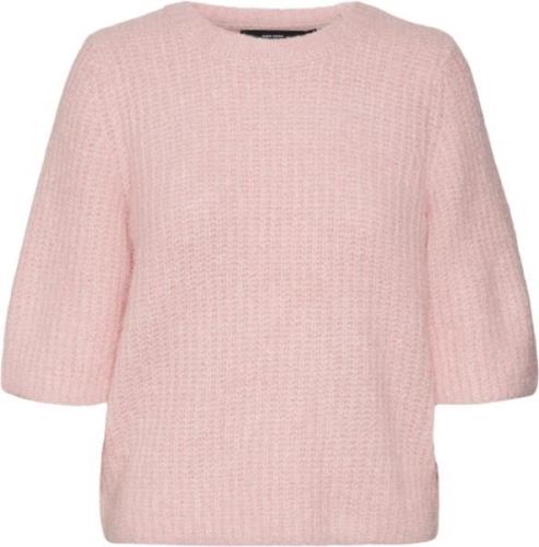 Vero Moda Vmawsome 2/4 Oneck Pullover BOO Kvinde Bonbon/w. Melange Swe...