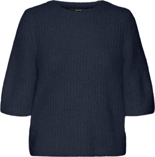 Vero Moda Vmawsome 2/4 Oneck Pullover BOO Kvinde Navy Blazer Sweaters ...