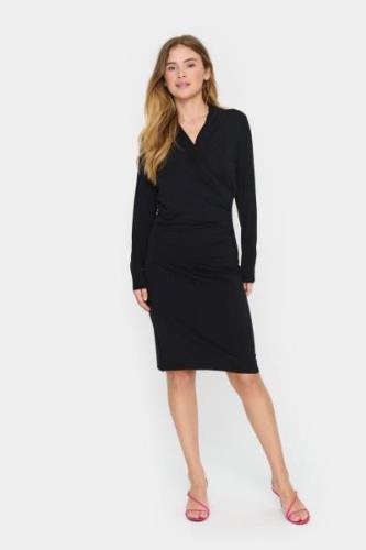 Saint Tropez Viggasz Wrap Dress Kvinde Black Midi Kjoler Str L - hos M...