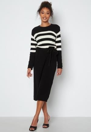 Happy Holly Striped O-neck  Knitted Dress Black/Striped 40/42
