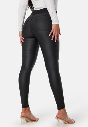 Happy Holly Freja High Waist Push-Up Coated Treggings Black 42S