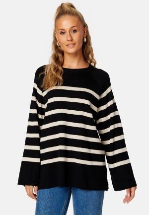 Object Collectors Item Objester LS Knit Top Black Stripes:Sandshell S