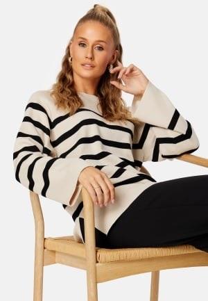 Object Collectors Item Objester LS Knit Top Sandshell Stripes:Black L