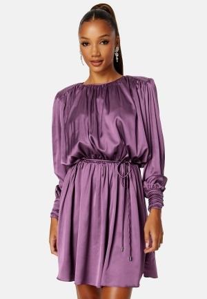 BUBBLEROOM Klara Satin Dress Dark purple 4XL