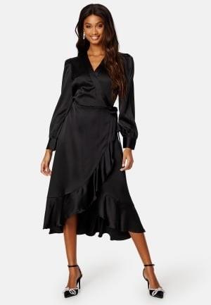 Object Collectors Item Objsateen Wrap Dress Black 36