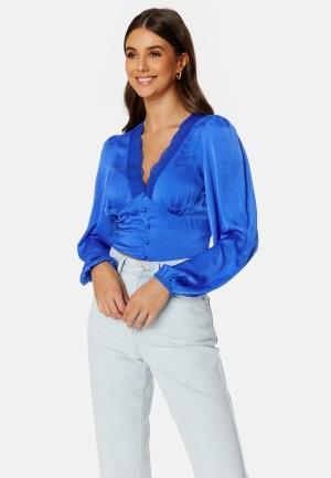 BUBBLEROOM Lucinda satin blouse Blue 34