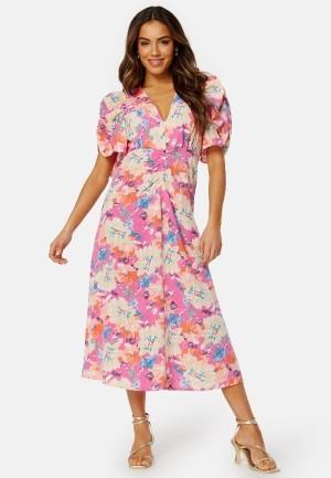 Bubbleroom Occasion Neala Puff Sleeve Dress Pink / Floral 34