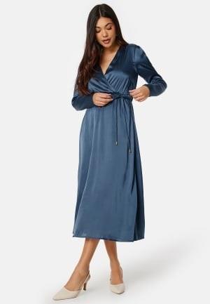 Bubbleroom Occasion Rae Satin Dress Dusty blue L