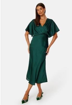 Bubbleroom Occasion Selena Satin Dress Dark green 36