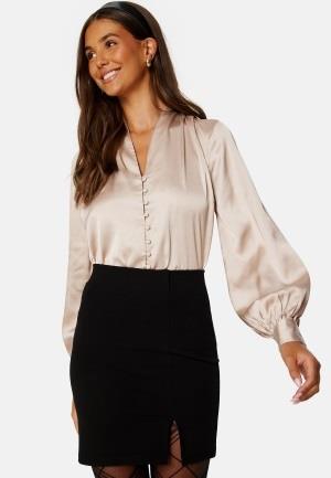 BUBBLEROOM Remi Satin Blouse Light nougat XL