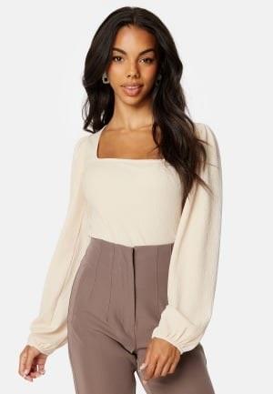 BUBBLEROOM Miriam Balloon Sleeve Top Light beige XL