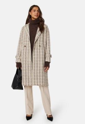 VILA Jay Structured Jacket Doeskin check:Birch/ 34