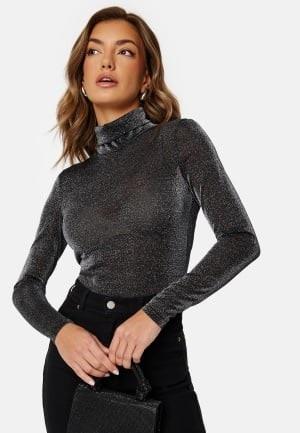 ONLY Amera Glitter L/S Rollneck Black Detail:Silver XL