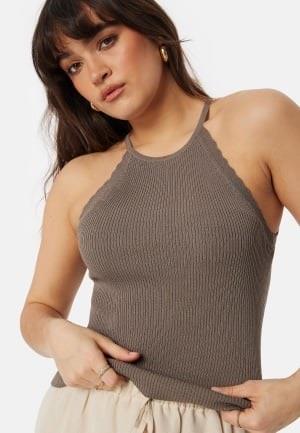 ONLY Onlgemma Scallop Hltneck Top Walnut M