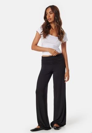 BUBBLEROOM Fold Over Wide Trousers Black L