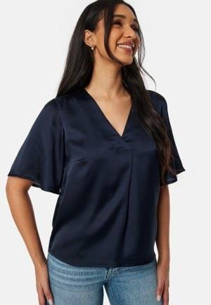 BUBBLEROOM Pasion Satin Blouse Dark blue 2XL