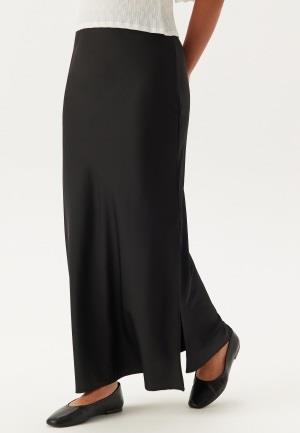 BUBBLEROOM Slit Satin Skirt Black 42