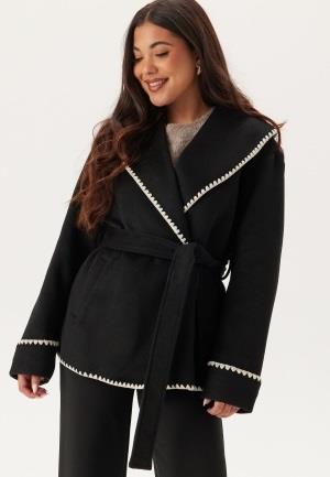 BUBBLEROOM Shawl Collar Wool Blend Jacket Black XL