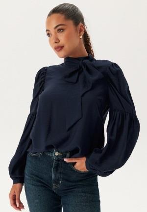 BUBBLEROOM Bow Blouse Navy M