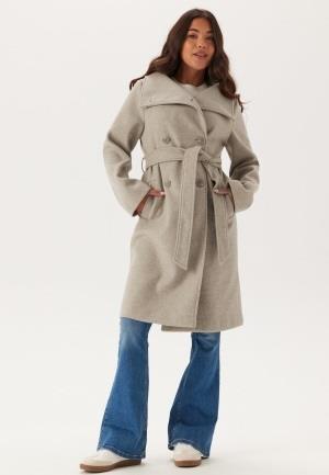 BUBBLEROOM High Neck Midi Coat Light beige M