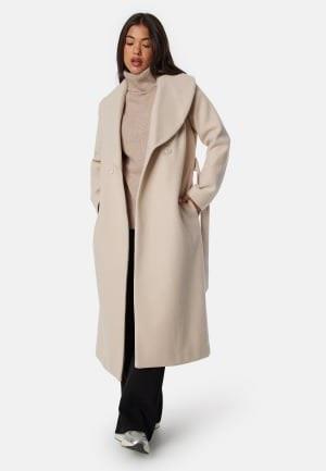 BUBBLEROOM Shawl Collar Coat Sand XS