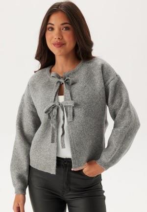 VERO MODA Vmbow Ls O-neck Tie Cardigan Medium Grey Melange M