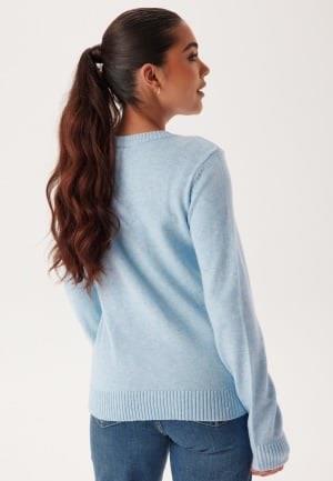 VILA Viril O-neck L/S Knit Top Kentucky Blue Detail:MELANGE M