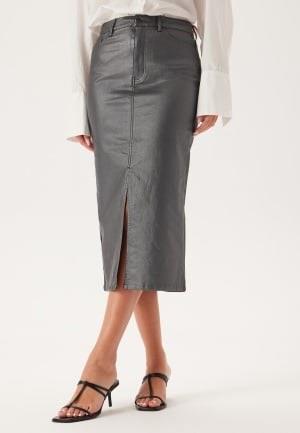 Object Collectors Item Objnaya Coated Mid Waist Skirt Brushed Nickel/D...